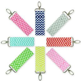 Kobiety Szminka Chapstick Holder Brelok Bagi Lip Kolory Monogram Multi Chevron Key Lip Palm Holder Girl Gifts