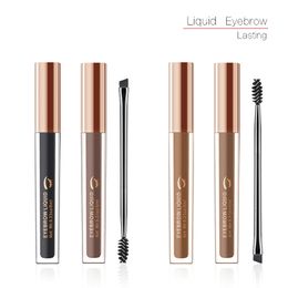 2pcs/set Eyebrow Enhancers Brush Kits Waterproof Black Dark Brown Coffee Brown Pigments Liquid with Eye Brow Double Head Brush