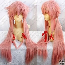 Hot Sell! Future Diary Mirai Nikki Gasai Yuno Cosplay Wig Pink Colour