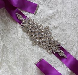 wedding dresses ribbon belts Australia - Beautiful Real Image Wedding Dresses Sash Bride Waistband Belts Rhinestone Crystal Ribbon From Prom Evening Princess Handmade Blush