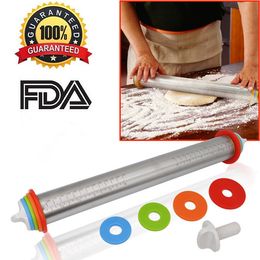 New Adjustable Rolling Pin Spacers French Rolling Pins for Baking Rolling Pin With Thickness Rings Dough Roller For Cookie Pastry Pizza