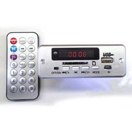 Freeshipping Digital led DC 5V MP3 decode board with 2*3W amplifier amp + IR remote control/ usb SD fm Radio