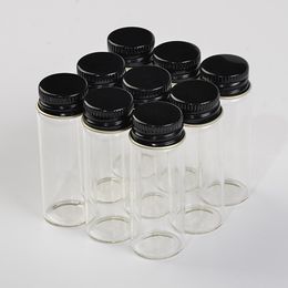 22*60*14mm 14ml Glass Bottles Aluminium Screw Cap Transparent Empty Jars Gift Glass Wishing Bottles Liquid 100pcs