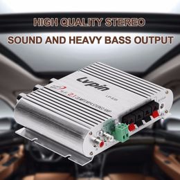 Freeshipping Mini HiFi Sliver 12V 20W CD MP3 Radio Car Auto Motor Boat Home Audio Stereo Bass Speaker AMPLIFIER BOOSTRER Verstarker Vehicle