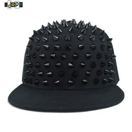 Unisex Cotton Casual Casquette Punk Hedgehog Hat Personality Jazz Snapback Spike Studded Rivet Spiky Baseball Cap For Hip Hop Rock Dance