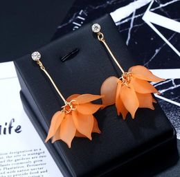 Hot style Creative super - fairy grinding multi - petal soft ear nail female exaggerated fringe earrings personality fashion sales