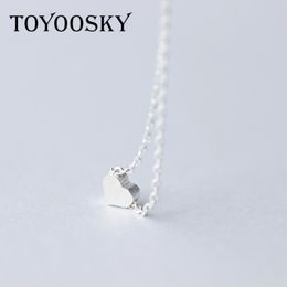 TOYOOSKY 925 Sterling Silver Love Heart Necklaces & Pendants Simple Necklace For Women Fine Jewellery Colar Bijoux Collier
