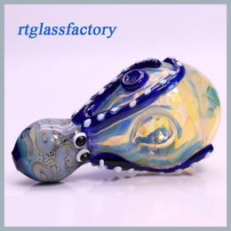 Glass Pipes Octopus Shaped Colourful Smoking Accessories Tobacco Bubbler Pipe for gift