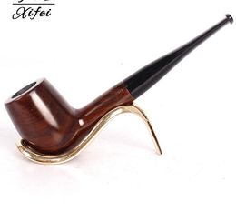 New solid wood round bottom mouth ebony straight rod filtering ebony pipe smoking accessories