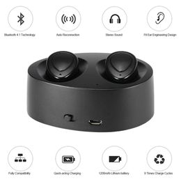 TWS K2 True Bluetooth Earphones in-ear Wireless Stereo Headset Dual mini Twins Earpieces Bass Mic Double Earbuds Headphones USB Charger Box