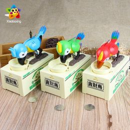 Novelty Square Shape Parrot Saving Boxes Plastic ABS Electric Piggy Bank For Home Decorate Save Money Pot 25 48xf ff