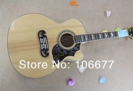 Free Shipping G J200 NA 43 " Solid Spruce Top Maple Side & Back Rosewood Fretboard Cutaway Body Acoustic Guitar Natural Color