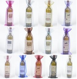 Organza Sacks Drawstring Wine Bags Pouches 15x38cm Favor Bags Soap Makeup Collection Bags