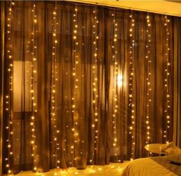 220v Curtain Light 3 3m Led Strings Fairy Festival Hotel Wedding Party Lights Christmas Backgroud Free