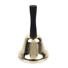 Christmas Gold Hand held Call Bells tea jingle Bells For Christmas Decoration