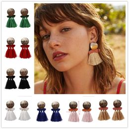 Newest Fashion Statement Tassel Drop Earrings for Women Wedding Bohemian 6 Colors Fringed Hot Sale Dangle Earring