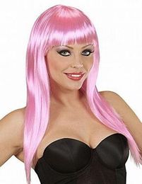 Fashion Pink long women's synthetic Wavy Hair Wigs
