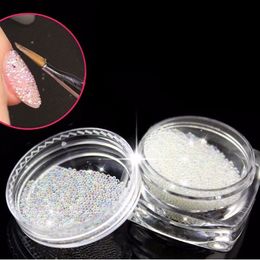 3D Micro Crystal Glass Beads Nail Art Decoration 3g Tiny Clear Caviar Glass Beads Rhinestone For Nails Art Decorations M03373