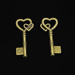 38pcs Zinc Alloy Charms Antique Bronze Plated vintage skeleton chest key Charms for Jewelry Making DIY Handmade Pendants 42mm