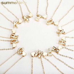 26 Intial Letter Alphabet Heart Collar Colgante Para Mujer Color Oro A Z Alphabet Necklace Chain Fashion Jewelry Gift