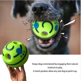 New 15cm Pet Dogs Cats Playing Ball Wobble Wag Giggle Ball Safe Training Ball With Funny Sound Great Fun Toy Gift For Pet Dog