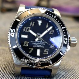 Cheap New Automatic A1736402/BA30 Black Dial Blue Inner Circle Mens Watch Ceramic Bezel Blue Rubber Strap Sport Limited Watches Hello_watch
