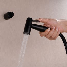 Black Shower Sprayer Set Toilet Shattaf Sprayer Douche Kit Bidet Faucet