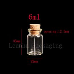 A lot of 50pc 6ml cork stoppered vial, clear empty glass bottle with wooden cork, 6ml glass vials, wishing mini glass bottles