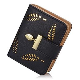 Women's Short Leather Card Holder Purse Zipper Buckle Elegant Clutch Wallet