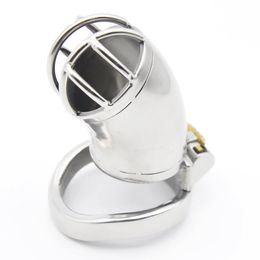 Chastity Devices Male Chastity Belt Arc Shape Ring Stainless Steel Long Bird Cage #T90