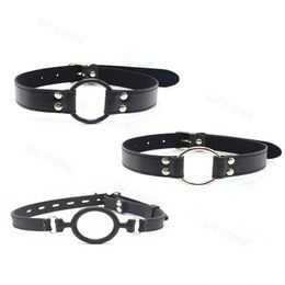 Bondage Roleplay Silicone Plastic Steel Open Mouth Oral O Ring Gag Head Harness Fixation #T89