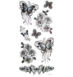 3pcs 3d black butterfly Tattoo Temporary Tattoo For Man Woman Waterproof Stickers makeup