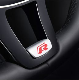 Metal Steering Wheel Sticker R Rline Emblem for Volkswagen 2017 Touran Golf 7 MK7 Passat B8 Accessories Car Styling258O
