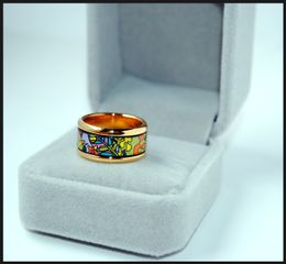 dream garden series rings 18k goldplated enamel round rings top quality ring for women wedding rings for gift fashion Jewellery