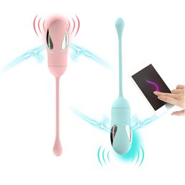 Electro shock 8 speed vibration Smart Kegel Exercise remote control silicone egg G spot ben wa ball vagianal Sex Toy for women Y1893002