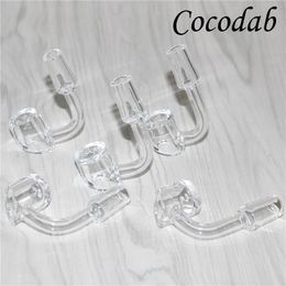 quartz banger for bong 90 degrees 4mm thick domeless 100 real crystal quartz nail 18mm 14mm male female smoking accessories for dab rigs