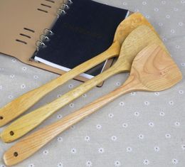 Natural Bamboo Wood Shovel Kitchen Cooking Utensils Non Stick Pancake Turner Long Handle Spatula High Quality SN1906