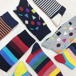 Men Socks Large Edition Creative Socks Version Pure Fashion Joker Man Cotton Happy Funny Socks Colourful Men2PCS=1PAIRS