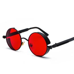 Gothic Steampunk Round Metal Sunglasses for Men Women Mirrored Circle Sun glasses Brand Designer Retro Vintage Shades UV400