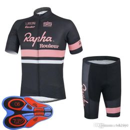 Mens RAPHA Cycling Short Sleeves jersey (bib) shorts sets breathable and quick dry bike team Outfits race wearing bicycle uniform Y21032404