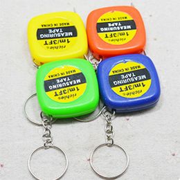 1m/3ft Easy Retractable Ruler Tape Measure Mini Portable Pull Ruler Keychain New Brand key ring Colour Random