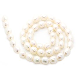 Quality loose oval fresh water pearl string 7-9mmaaa grade (no thread) natural freshwater pearl beaded