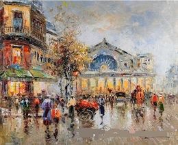 0.18-0.25 Paris Street Scene High Quality Handpainted &HD Print Impressionist Art Oil Painting On Canvas Wall Decor Multi Sizes Free Shipp