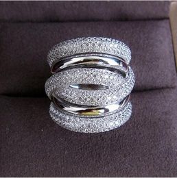 choucong Eternity Jewelry 236pcs Stone Diamond 14KT White Gold Filled Women Engagement Wedding Band Ring Sz 5-11