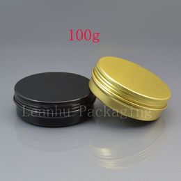 100g gold empty Aluminium cosmetic bottle black Aluminium jar tin with screw lid metal black tea box Aluminium gift containers