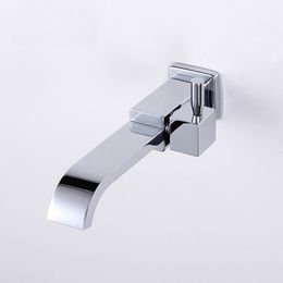 ROLYA Wall Mounted Mop Pool Sink Water Tap Single Cold Bib Cock Chrome