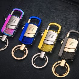 Top quality Metal Men Women Keychains Key Chain LED Multi-Function Car Key Ring Holder Jewellery Bag Pendant For Best Gifts