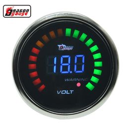 Dragon gauge 52mm sunglasses Digital Smoked 20 LED Car Moto 7.5-18V Volt meter Voltage gauge Warning function