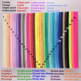 100pcs 1.5cm Elastik Saç Baş bandı Saçbağı Kurdele Bebek Elastik Bantlar yumuşak streç saç bandı DIY Sıkı Bebek Headbands 36colors