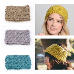 Europe Trendy Knitted Widened Three Rows Twist Headband Women Ear Protectors Hand Knitting Headwrap Warm Winter Hairband 9 Colors